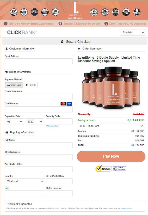 Lean Biome - Secure page order